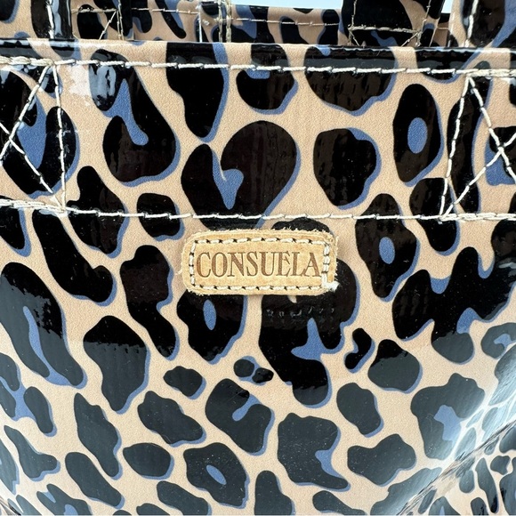 Consuela Grab N Go Mini Bag Leopard Vinyl Double Handle Tote No Closure - Picture 2 of 14